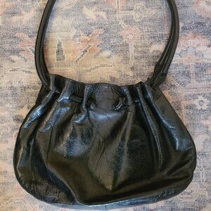 Small Vintage Black Leather Bag